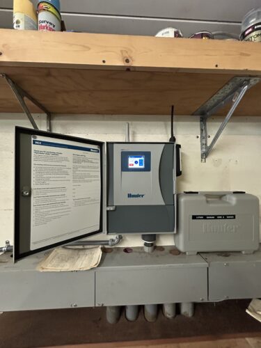 Newly installed irrigation controller.